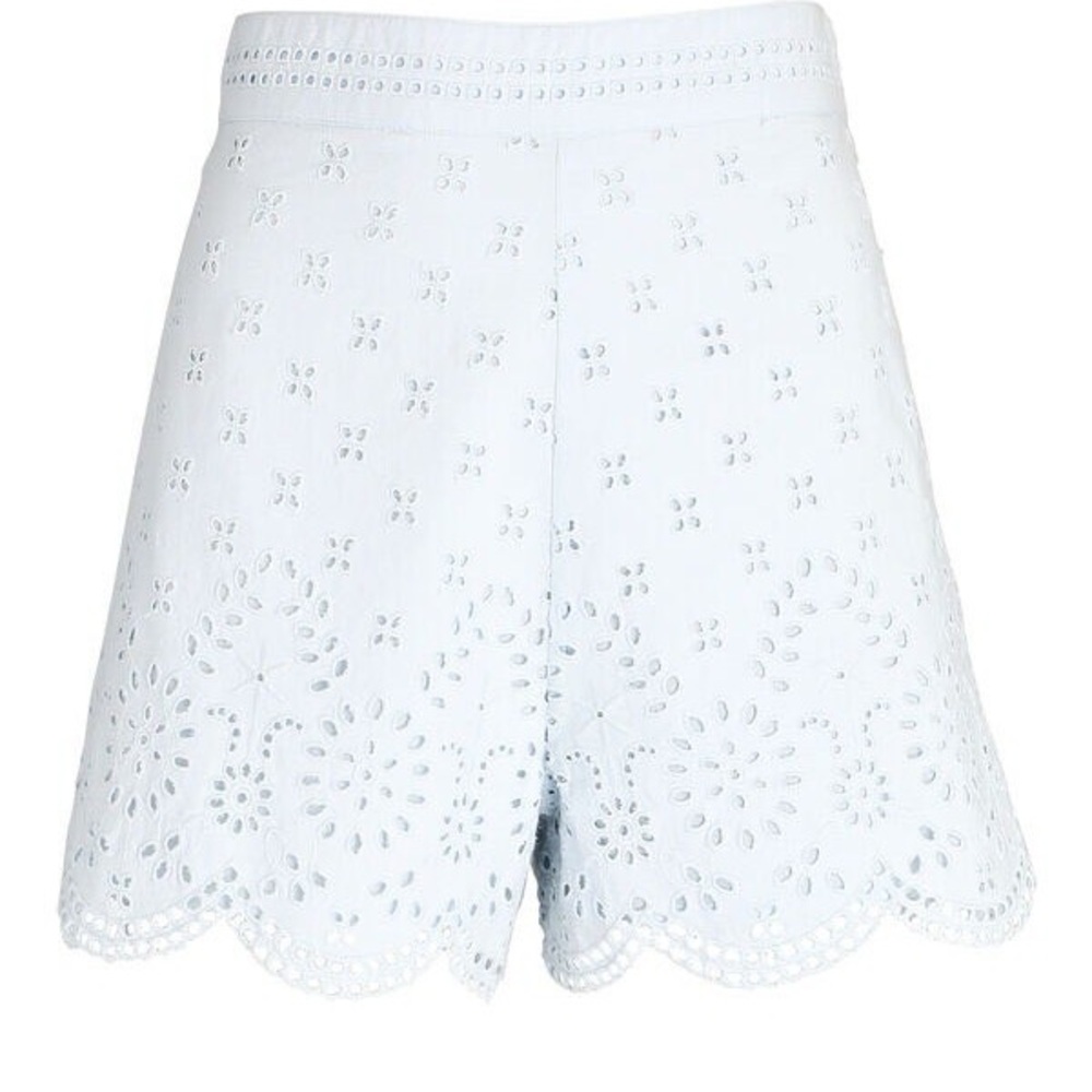 Intermix Malia High Waisted White Eyelet Scalloped Hem 100% Cotton shorts